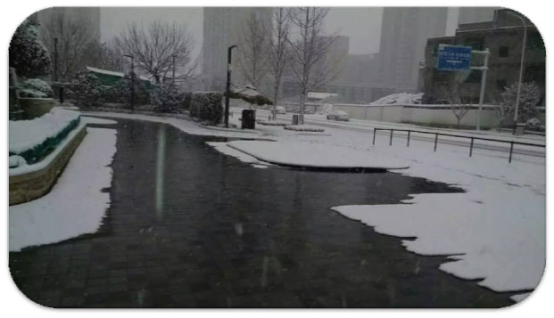 中大國際THE CITY路面融雪除冰實(shí)景照片